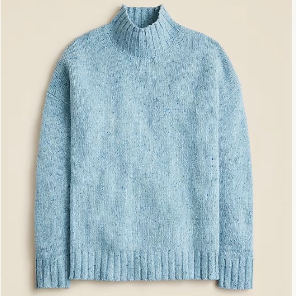 Jcrew Relaxed turtleneck sweater in donegal wool blend size medium